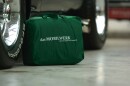 Allard K3 - Bj.von 1952 bis 1956 - MOBILWERK INDOOR COVER SOFTKONTUR -BR. RACING GREEN mit Keder Beige