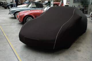 Abarth Fiat 1600 GT Coupe - Bj.von 1959 bis 1969 - MOBILWERK INDOOR COVER SOFTKONTUR -SCHWARZ mit Keder Grau-