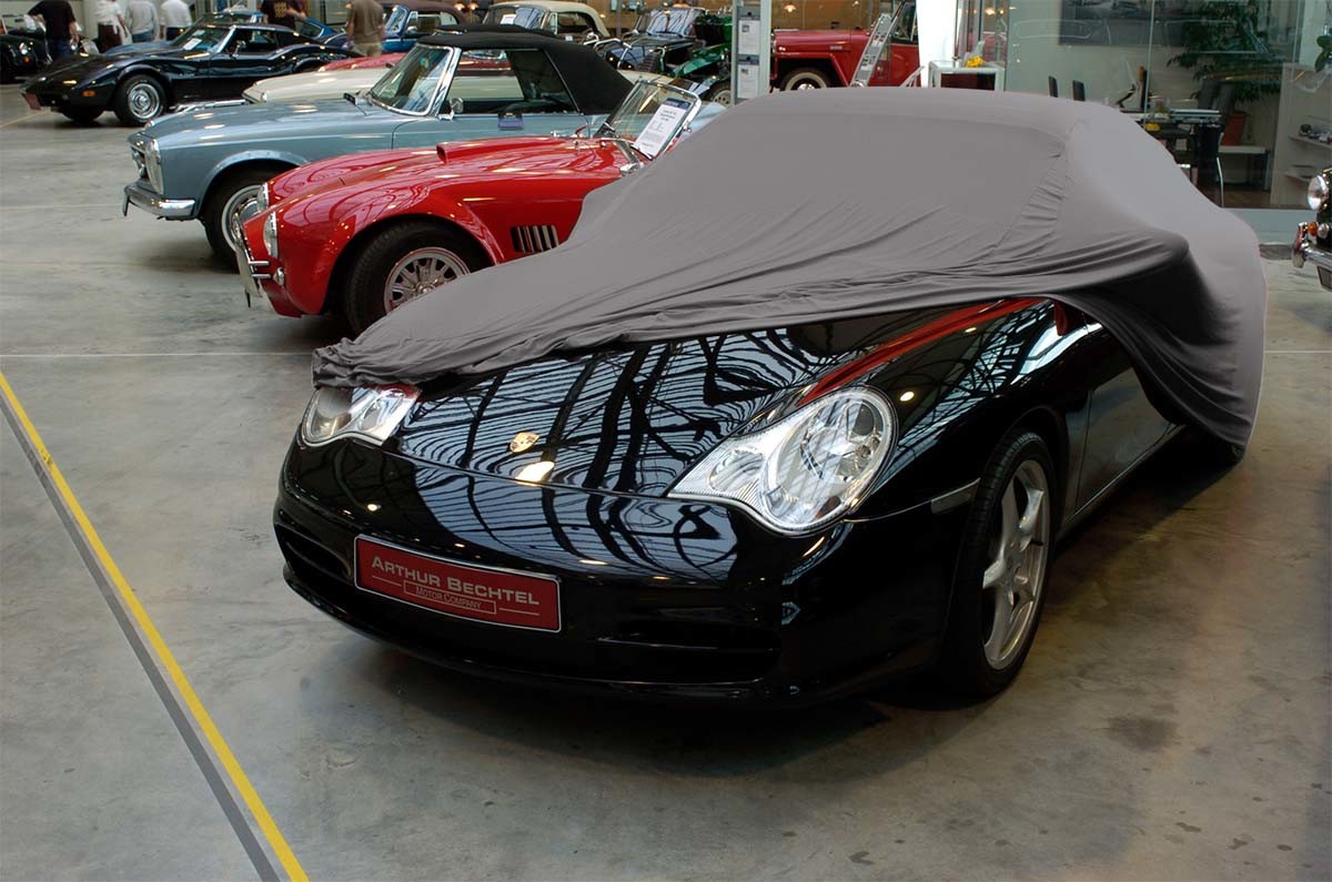 Jaguar F-Type Coupe, Cabrio - Bj.von 2012 bis heute - MOBILWERK INDOOR COVER SOFTKONTUR -TITANGRAU-