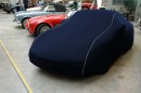 Jaguar F-Type Coupe, Cabrio - Bj.von 2012 bis heute - MOBILWERK INDOOR COVER SOFTKONTUR -MARINEBLAU mit Keder Grau-