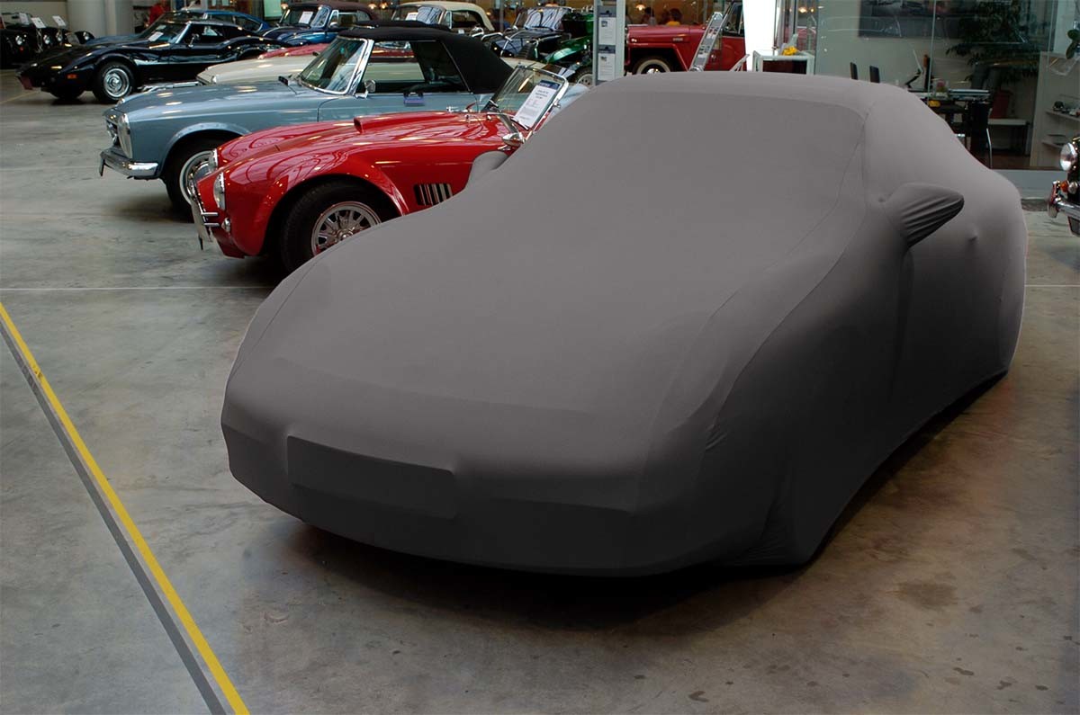 Ford Escort V Lim, Cabrio - Bj.von 1990 bis 1993 - MOBILWERK INDOOR COVER SOFTKONTUR -TITANGRAU Spiegeltaschen-